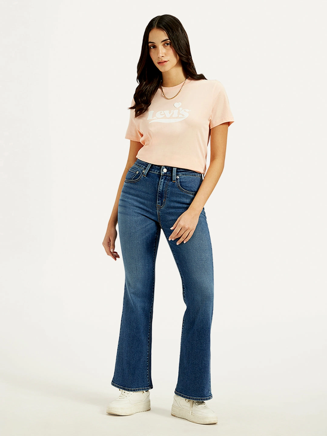 Women's 726 Blue Flared Fit High Rise Jeans Soft Road Trip Youth Style Cool Outfitters