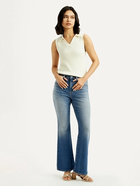 Women's 726 Blue Slim Flared Fit High Rise Jeans Weekender Wear