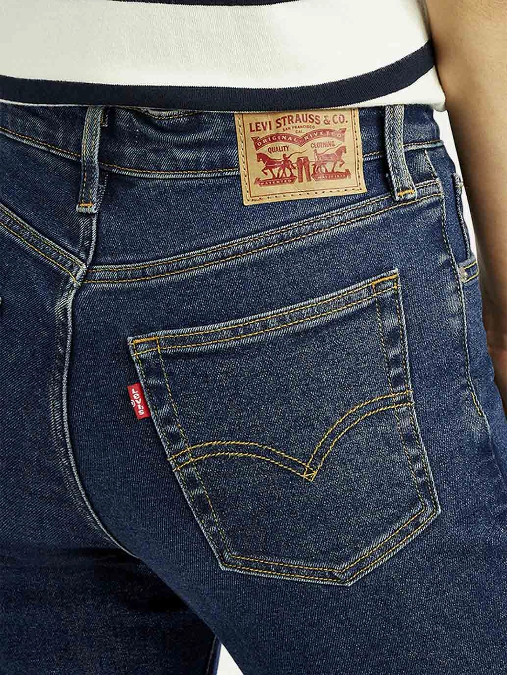 Comfort Wear Party Look Urban Explorer Women's 726 Dark Blue Slim Flared Fit High Rise Jeans