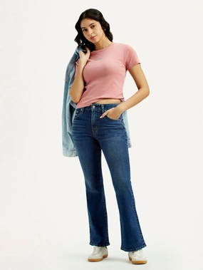 Traveler Gear Winter Warmth Smooth Women's 726 Dark Indigo Flared Fit High Rise Jeans