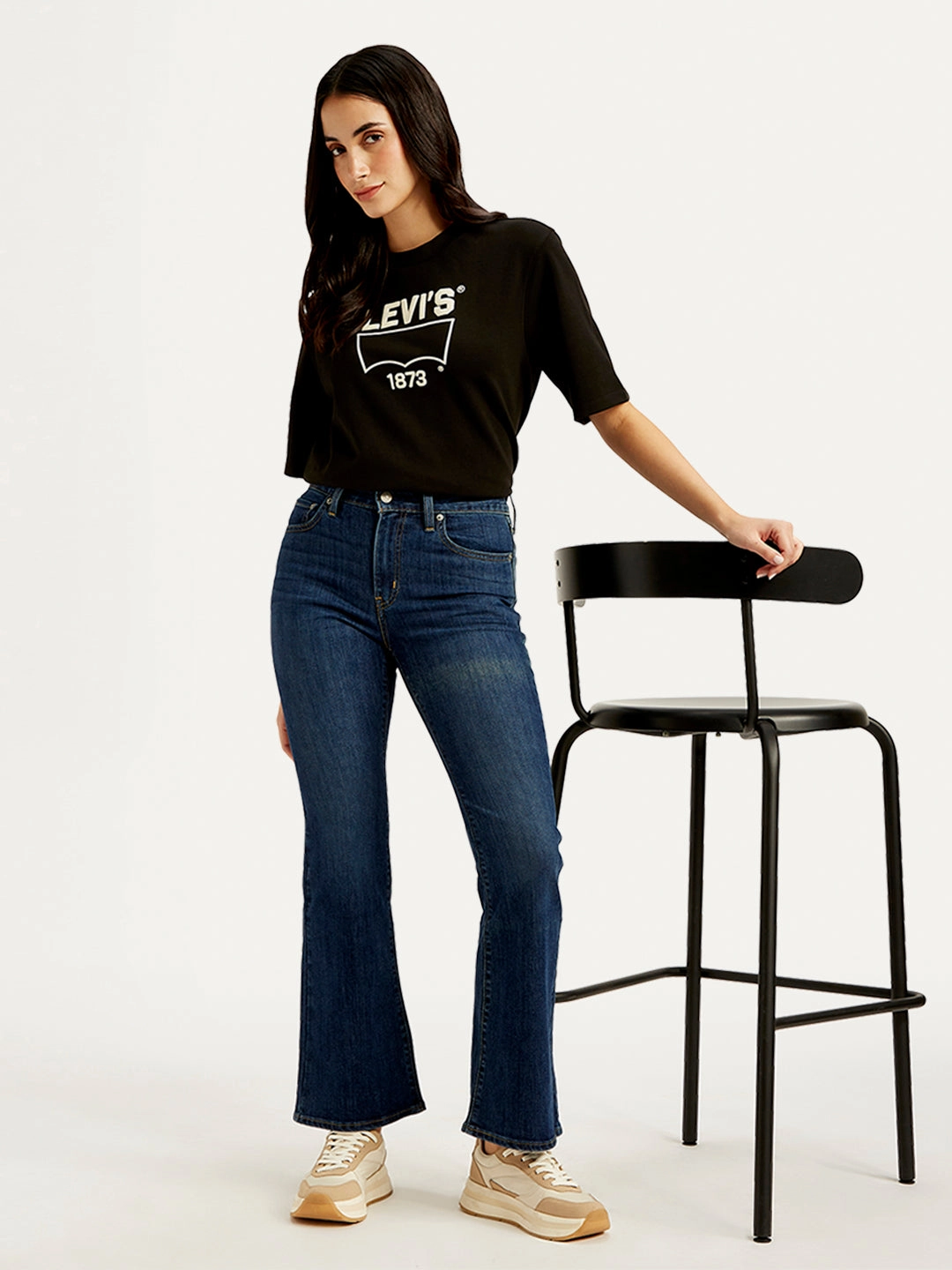 Base Wear Casual Comfort Women's 726 Indigo Flared Fit Mid Rise Jeans