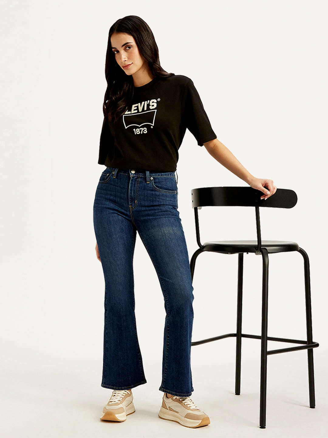 Outfit Vibe Street Basics Women's 726 Indigo Flared Fit Mid Rise Jeans