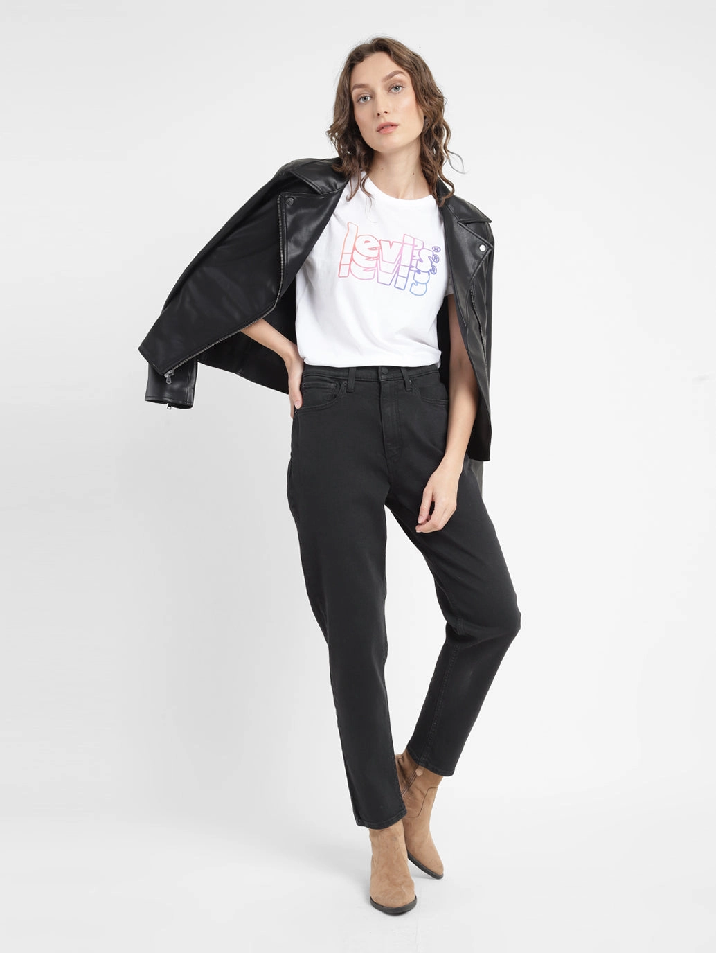 Women's 80s Mom Black Loose Fit High Rise Jeans Trend Setter Chill Outfit Student Outfit