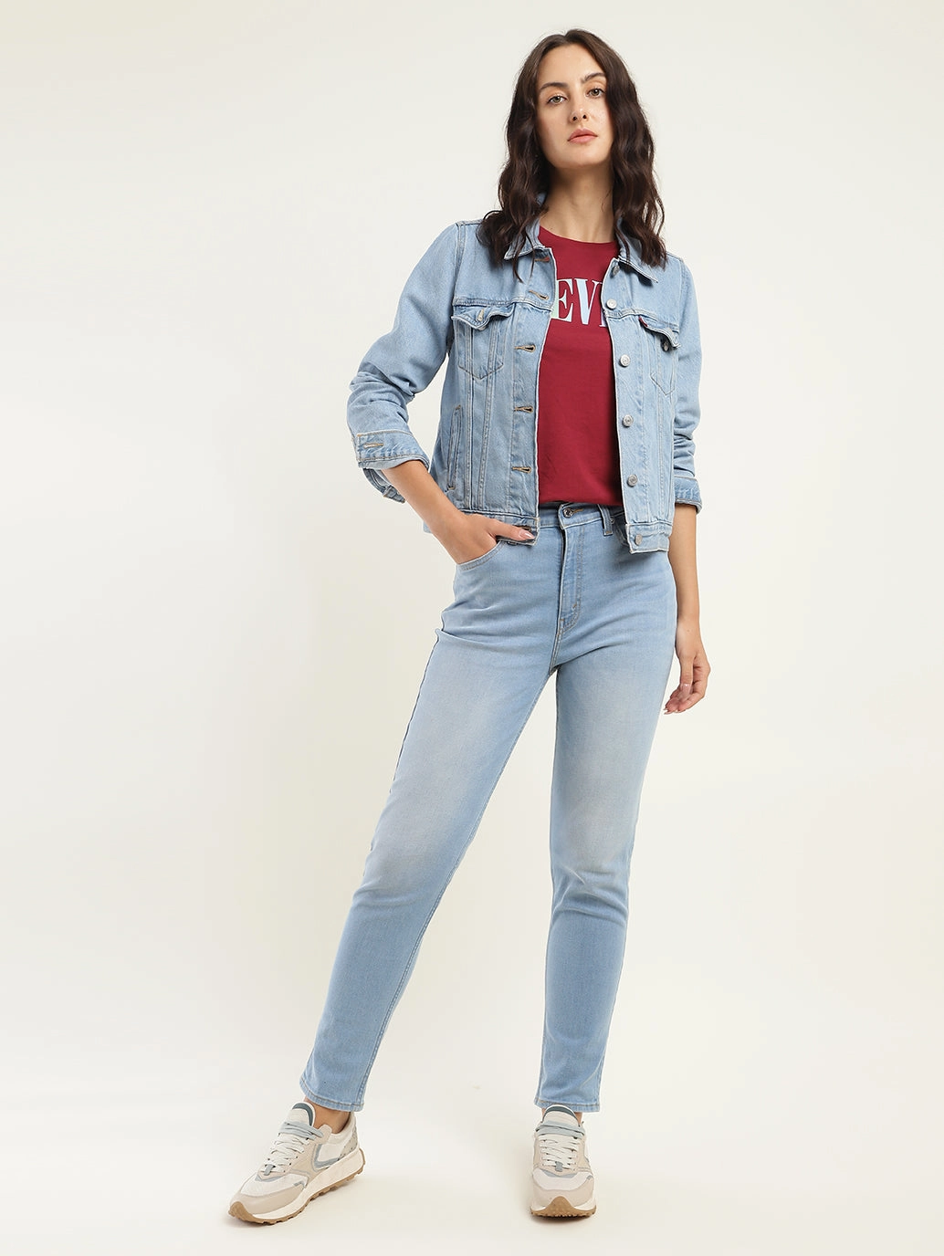 Fresh casual Flexible Fabric Women's 80s Mom Blue Loose Fit High Rise Jeans