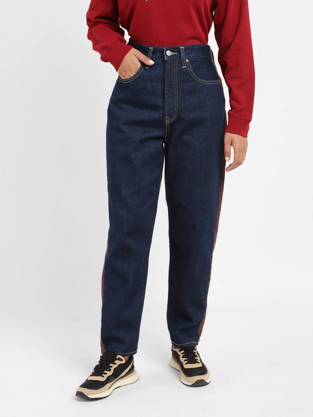 Women's 80s Mom Blue Loose Fit High Rise Jeans Premium Elegant