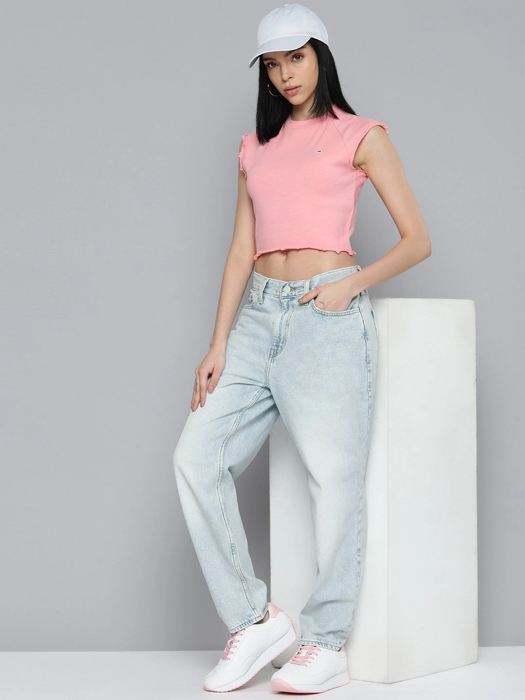 Youth Style Office Wear Weekend Style Modern Women's 80s Mom Blue Loose Fit High Rise Jeans