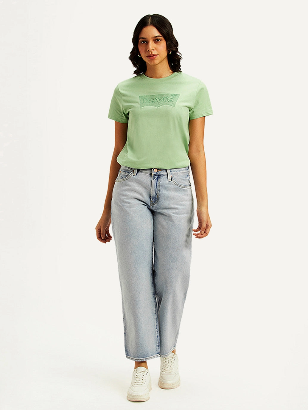 Women's 94 Light Blue Baggy Fit High Rise Jeans Adaptive Look