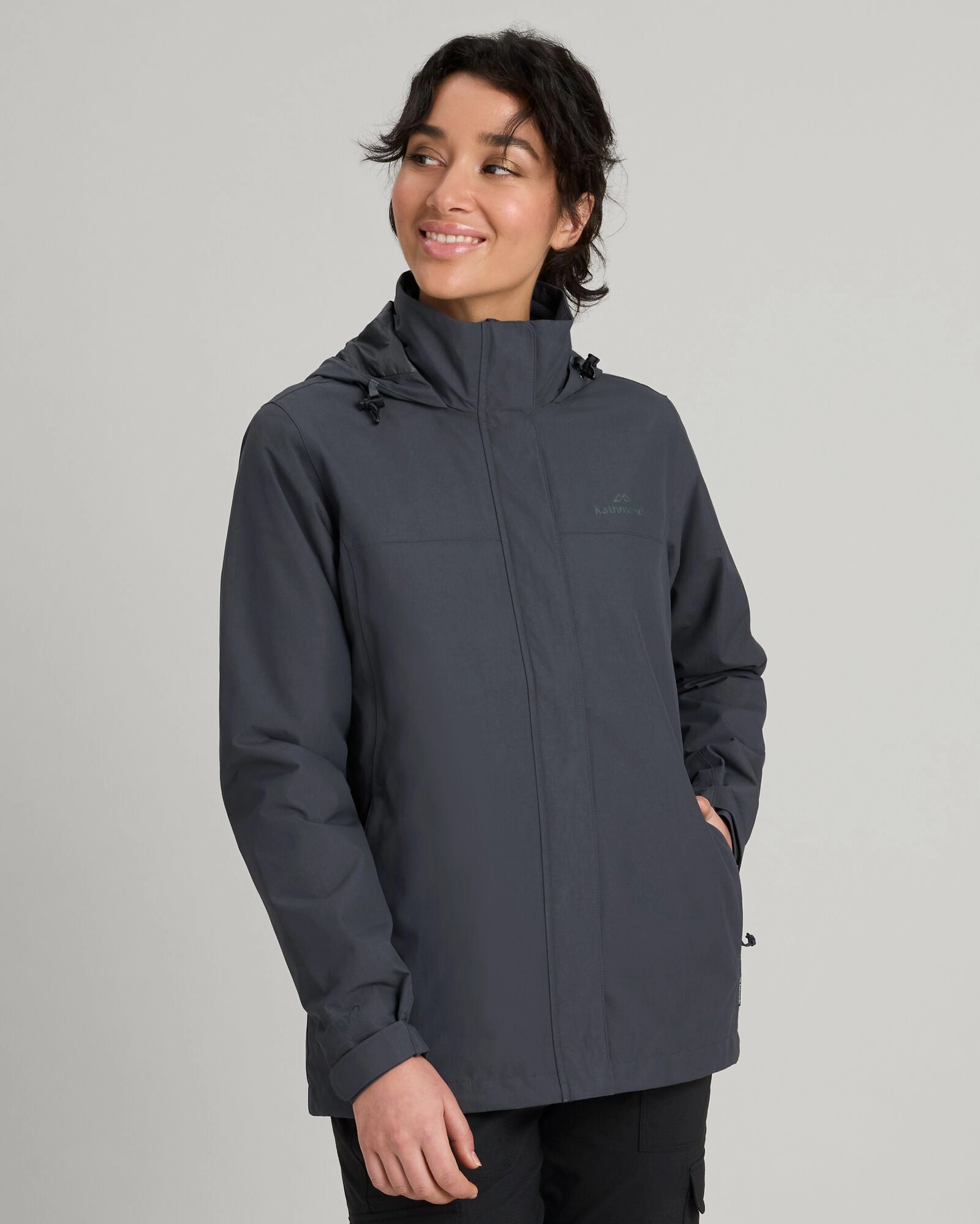 Women's Andulo 2-layer Rain Jacket - Night Taped Neckline Stretch Weave Fabric