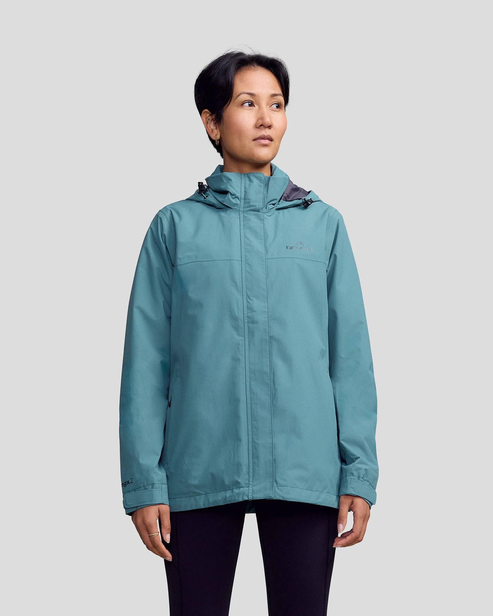 Modern Drop Tail Hem Women's Andulo Rain Jacket v3 - Light Forest