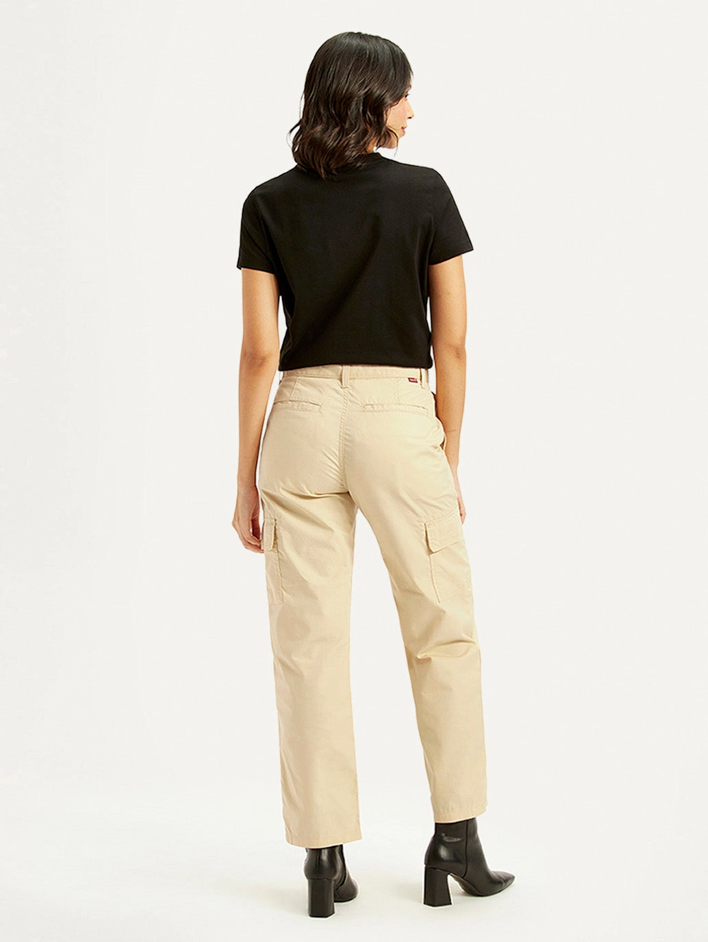 Sweat Wicking Liner Classy Fit Women's Beige Cargo Trousers