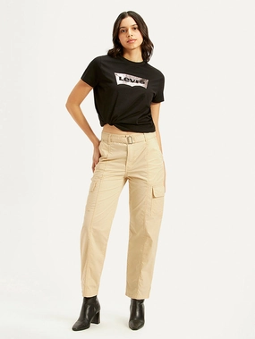 Women's Beige Cargo Trousers Warm design