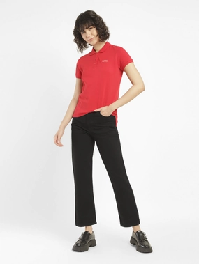 Women's Black Ribcage Straight Ankle Fit High Rise Jeans Daily Mix Reliable Basic