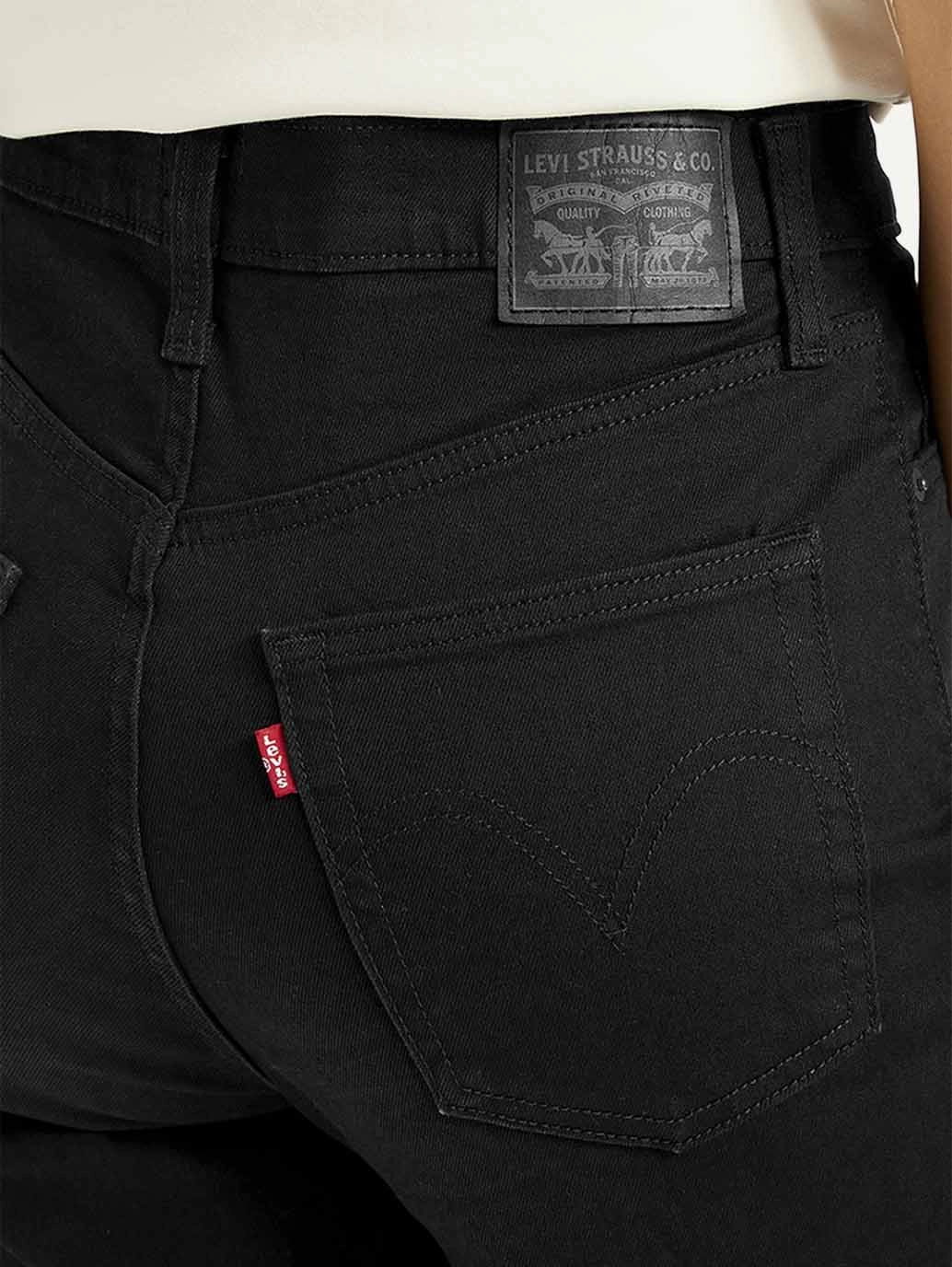 Women's Black Ribcage Straight Fit High Rise Jeans Fit Layer