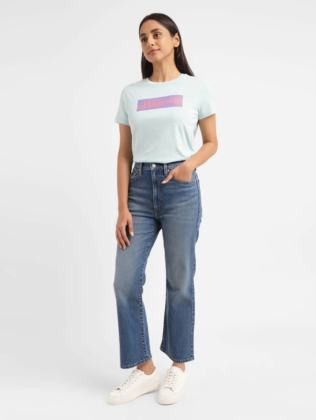 Women's Blue Bootcut Fit High Rise Jeans Timeless Comfort