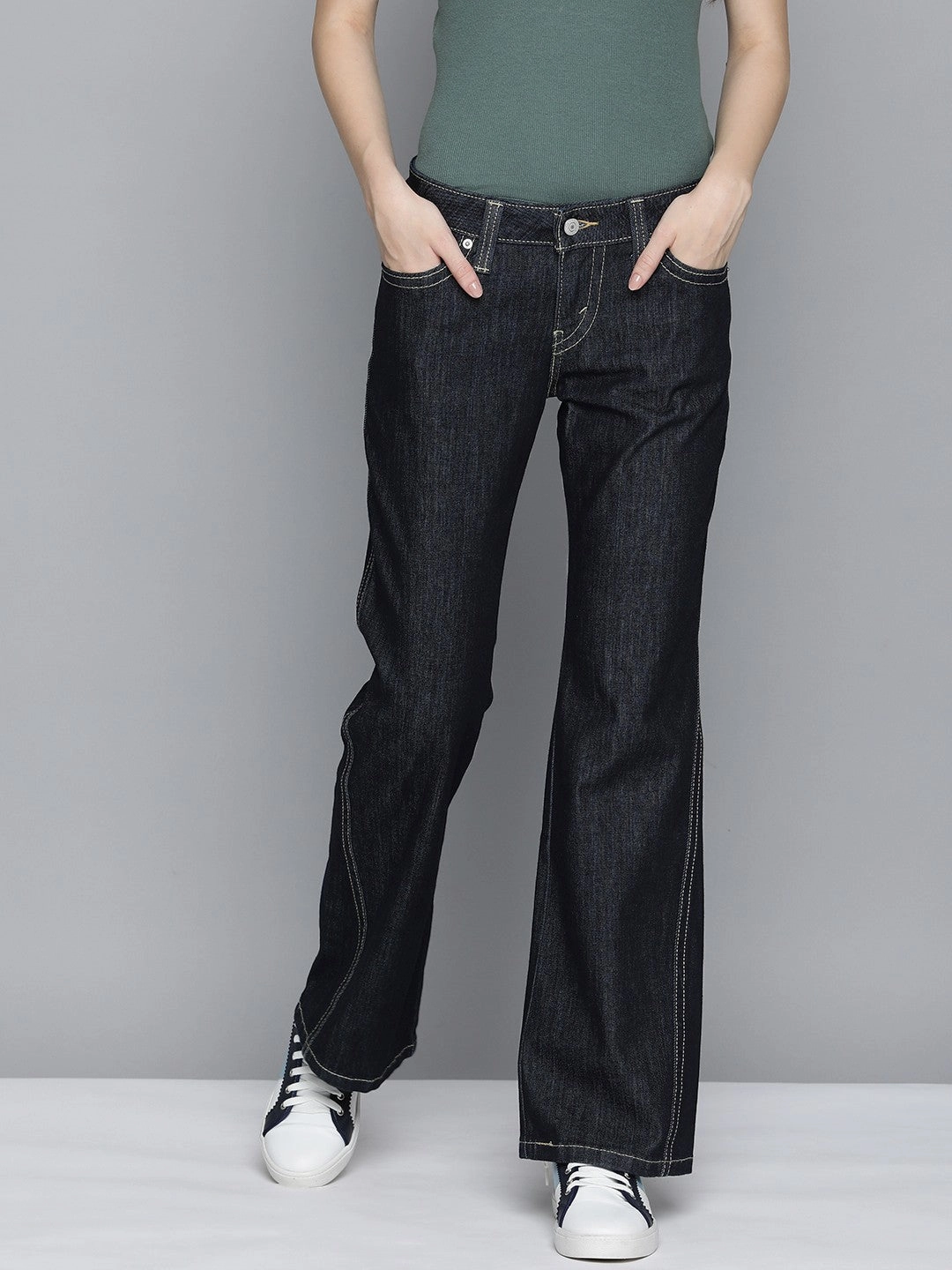 Traveler Gear Sustainable Women's Blue Bootcut Fit Low Rise Jeans