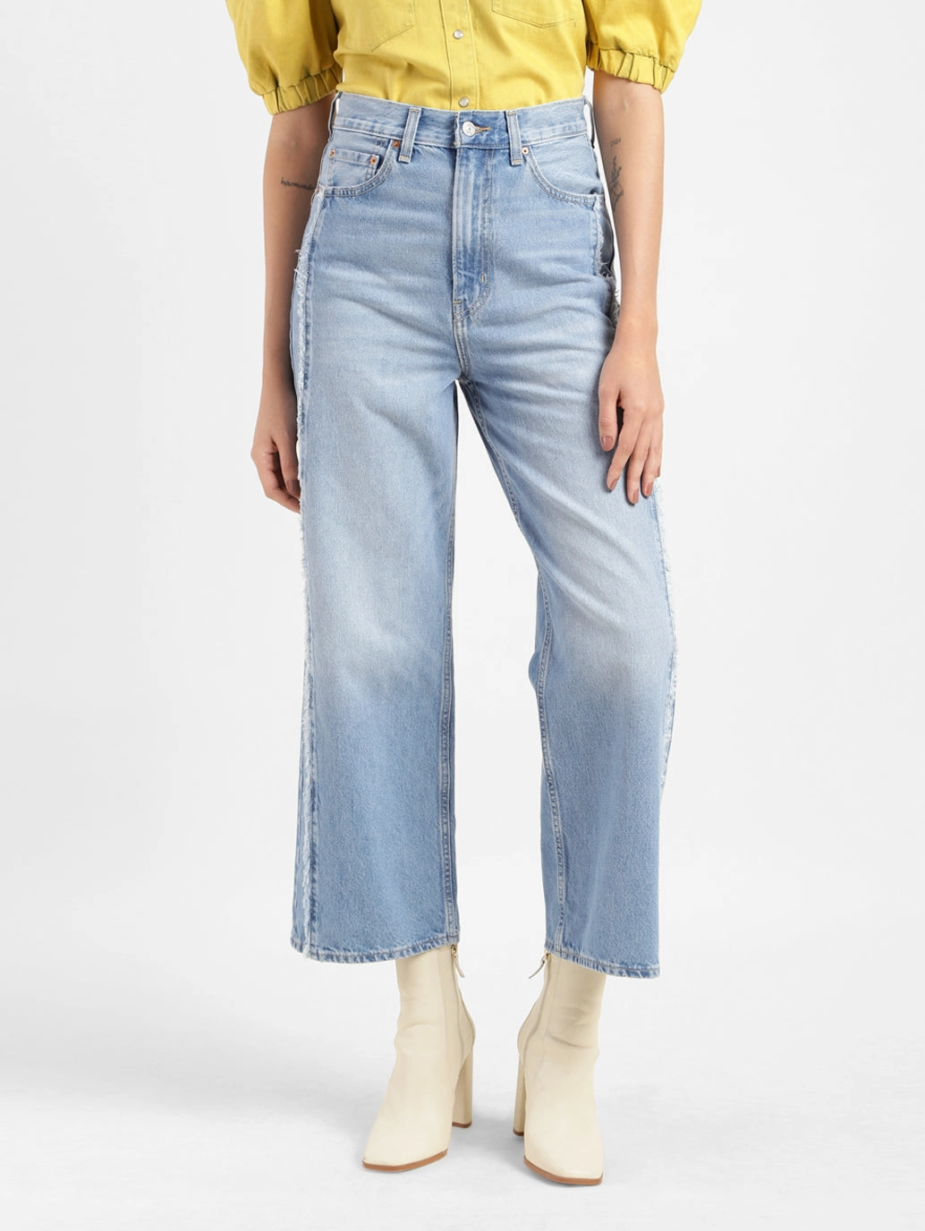 Women's Blue Loose Fit High Rise Jeans Smart Wardrobe