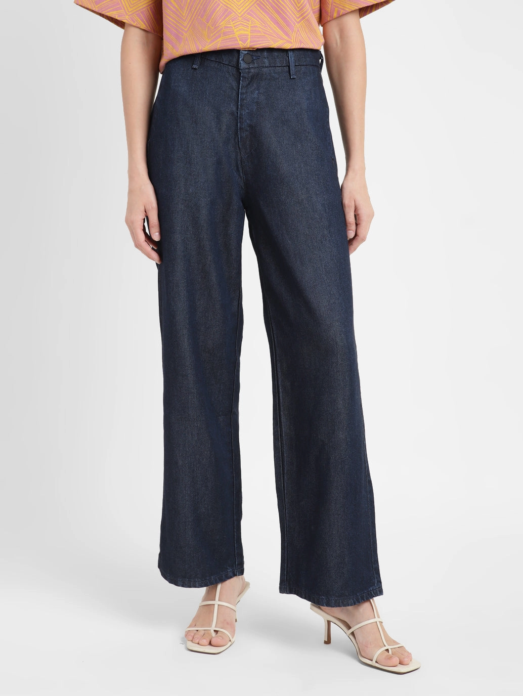 Always Needed Workwear Ready Women's Blue Mile High Wide Leg Fit High Rise Jeans