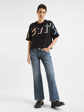 Sustainable Creative Look Women's Blue Naughties Bootcut Fit High Rise Jeans