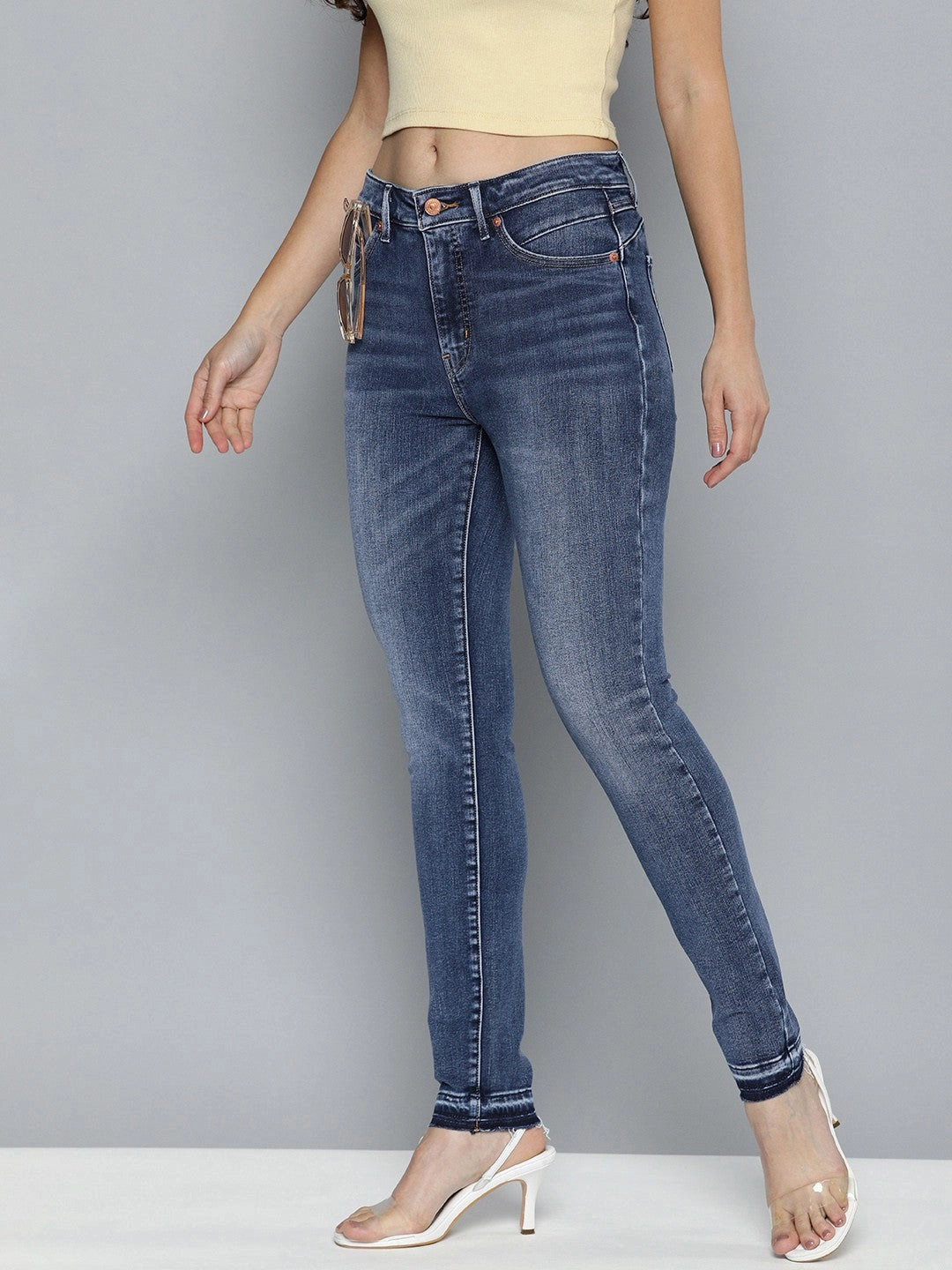 Women's Blue Revel Shaping Skinny Fit High Rise Jeans Low Effort Couple Look Eco Friendly