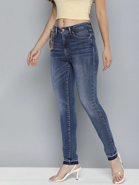 Women's Blue Revel Shaping Skinny Fit High Rise Jeans Low Effort Couple Look Eco Friendly