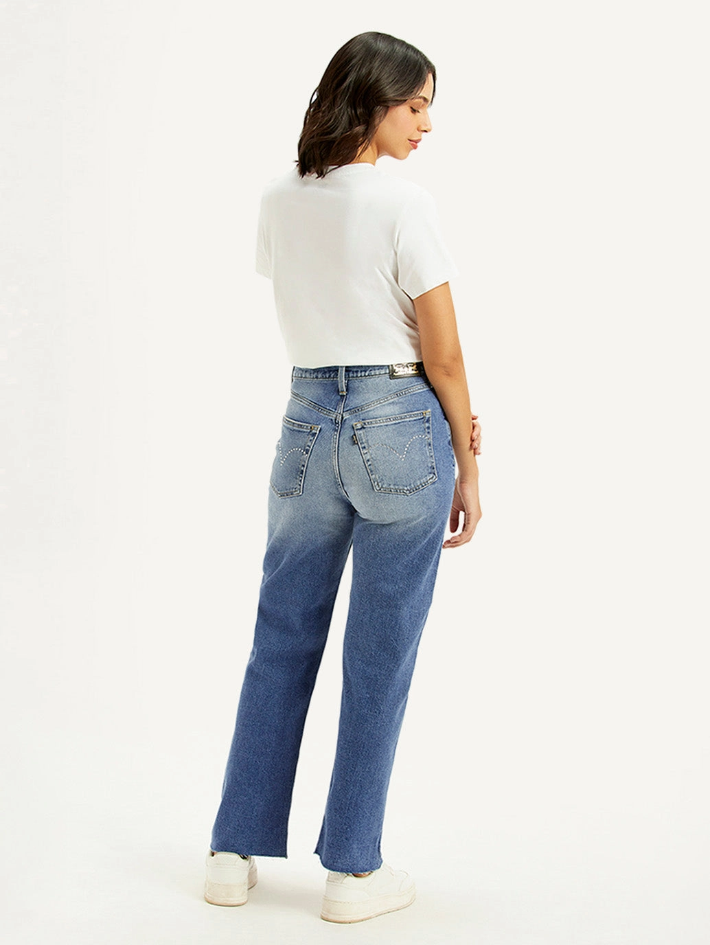 Slim Vintage Lover Modern Silhouette Women's Blue Ribcage Straight Fit High Rise Jeans