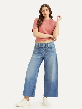 Women's Blue XL Straight Fit Mid Rise Jeans Night Out Parent Style Artist Vibe Travel Outfit