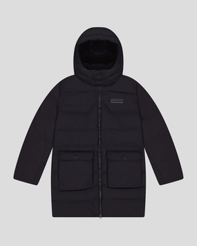 Flexible Material Double Layered Collar Women's Epiq Down Heritage Parka Jacket - Black Stingray