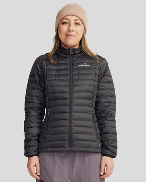 Women's Heli 600 Fill Lightweight Down Jacket - Black Magnetic Closure System All Occasion
