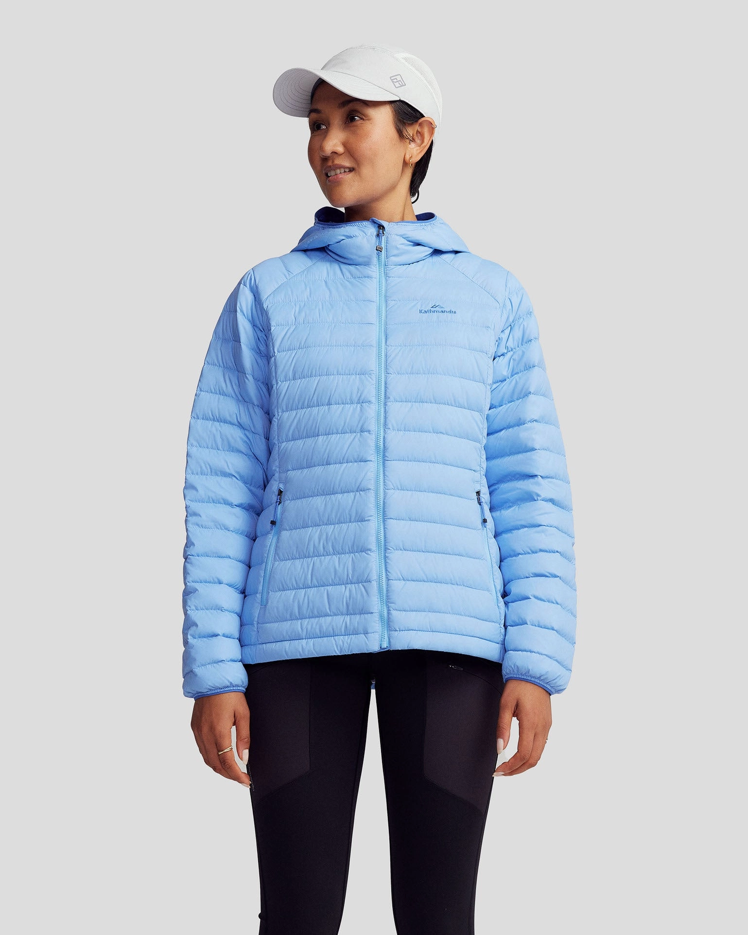 Secure Chest Pocket Sleek Outdoor Look Women's Heli Down Hooded Jacket v3 - Peri