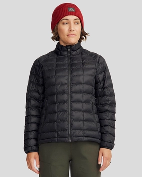 Quick Pull Zipper DoubleLayered Collar Women's Heli Insulated Jacket - Black Stingray