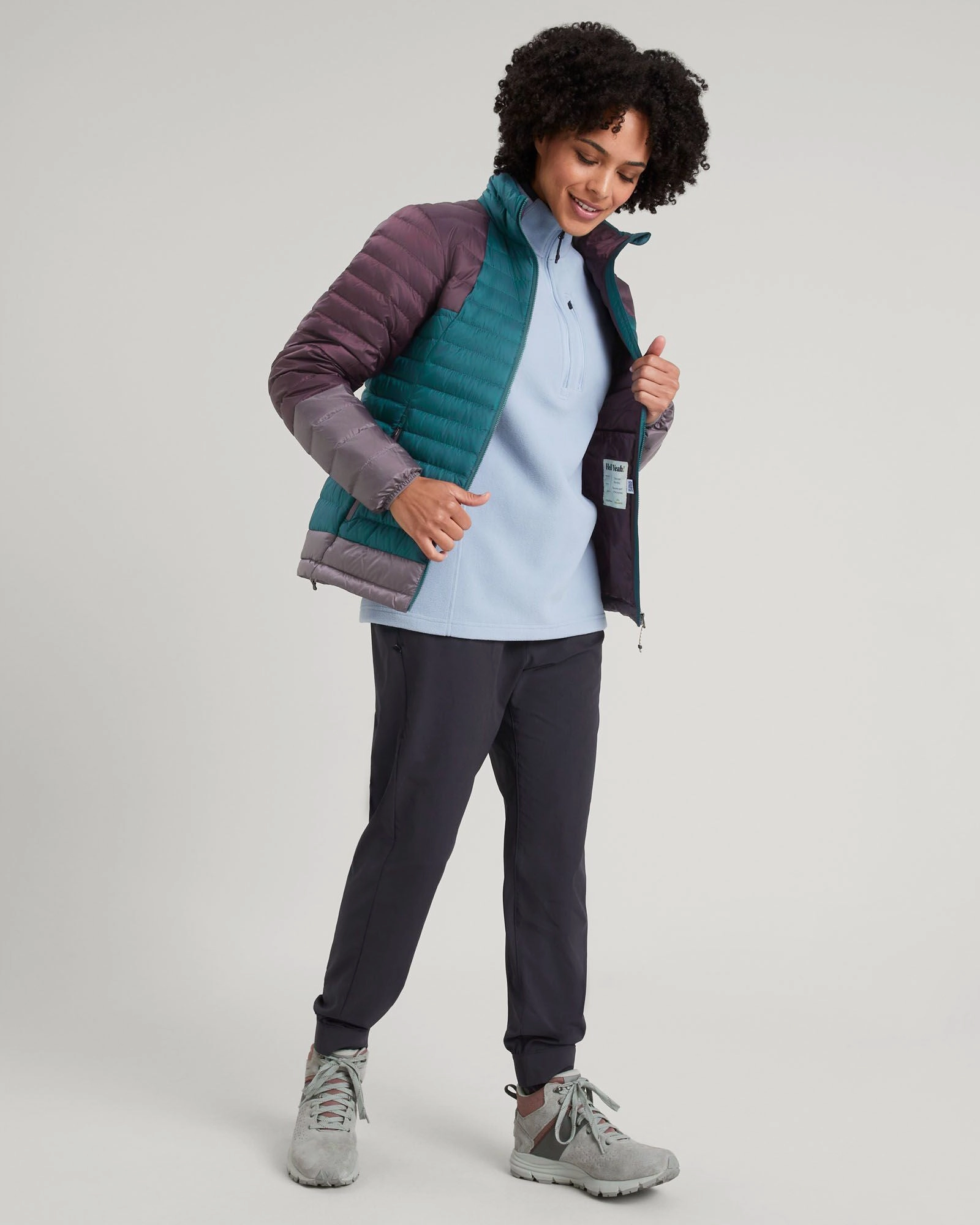 Women's Heli R Down Jacket - Deep Lagoon/Jam/Light Quartz Low Maintenance Fabric