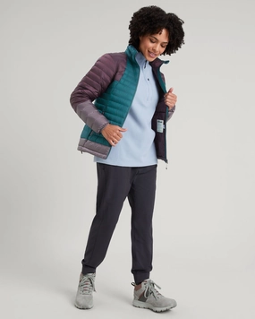 Women's Heli R Down Jacket - Deep Lagoon/Jam/Light Quartz MultiPocketStyle
