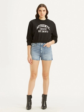 Quick Access Pockets Breathable wear Women's High Rise Blue Regular Fit Shorts