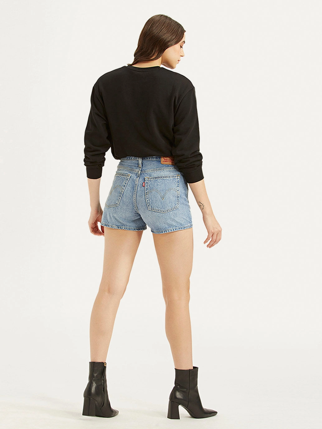 Women's High Rise Blue Regular Fit Shorts Wide Leg Silhouette sports industry