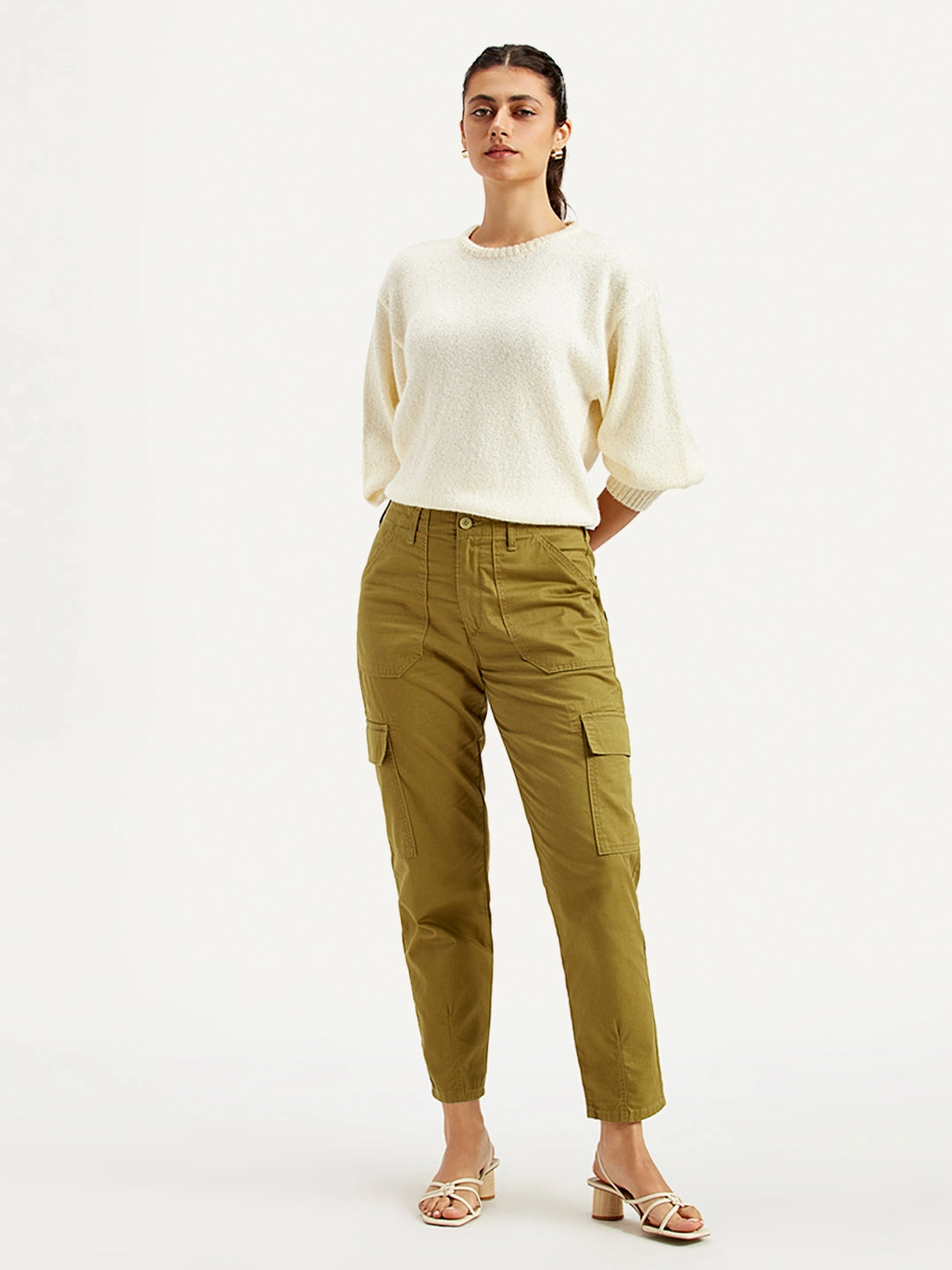 Women's High Rise Cargo Trousers Slim Wear Design