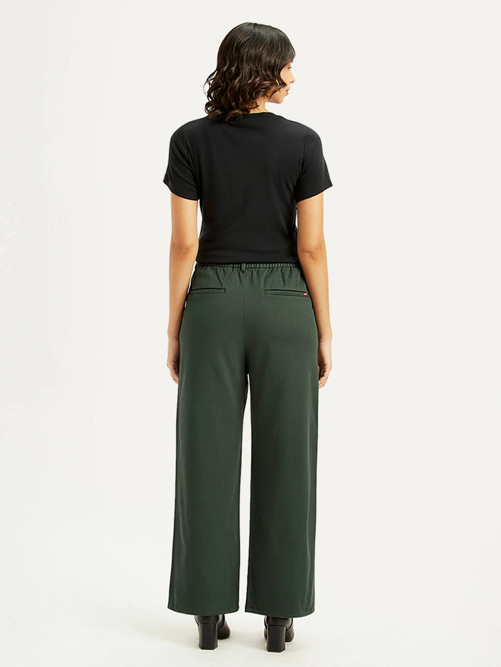 Reinforced Stress Points Women's High Rise Olive Loose Fit Trousers