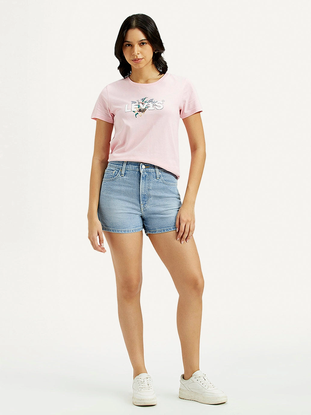 Anti - odor Vintage Look Women's Indigo Mid Rise Denim Wedgie Shorts