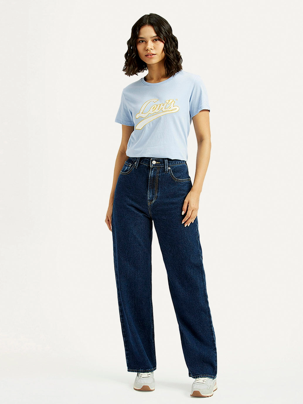 Sunny Vibes Rainy Day Shopping Day Women's Indigo Ribcage Straight Fit High Rise Jeans