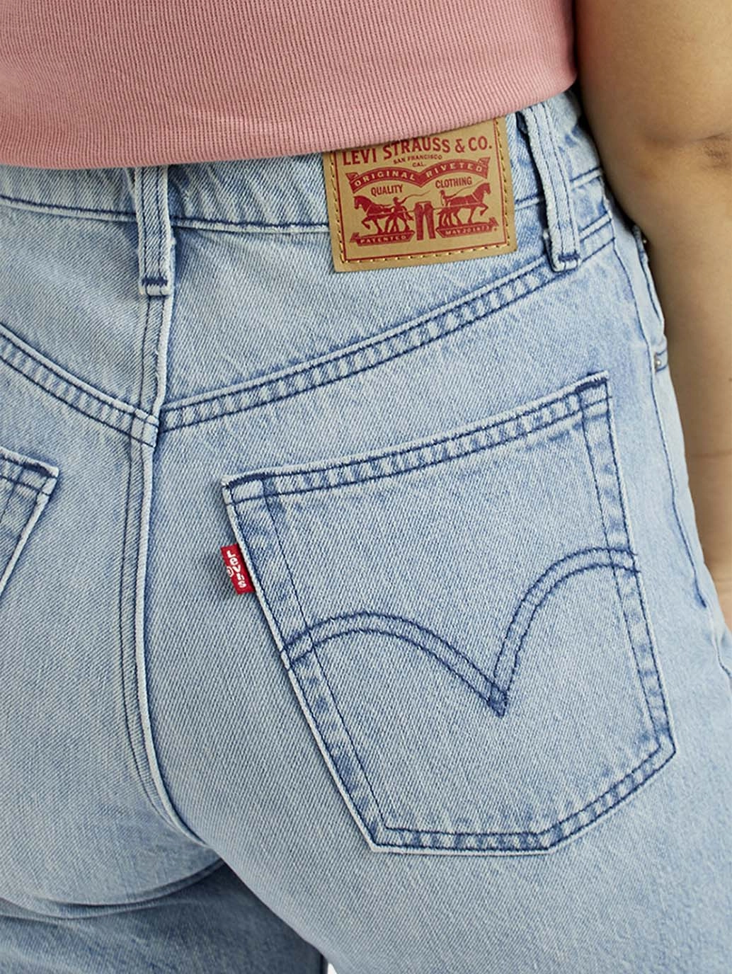 General Option Artist Vibe Work Meeting Casual Women's Light Indigo Ribcage Straight Fit High Rise Jeans