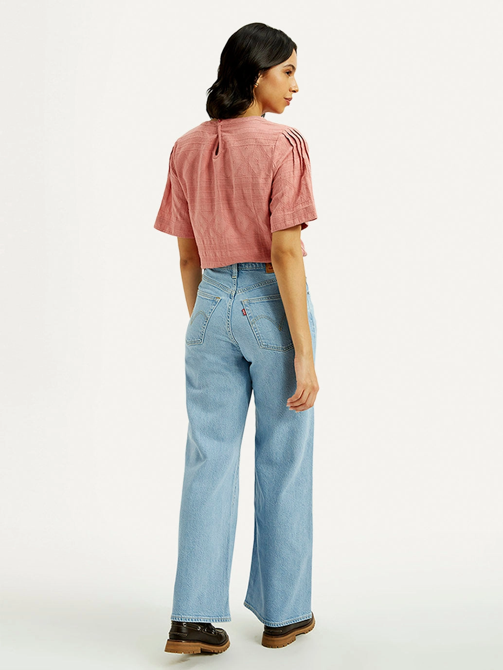 Trendy Wear Sustainable Trend Setter Versatile Women's Light Indigo Ribcage Wide Leg Fit High Rise Jeans