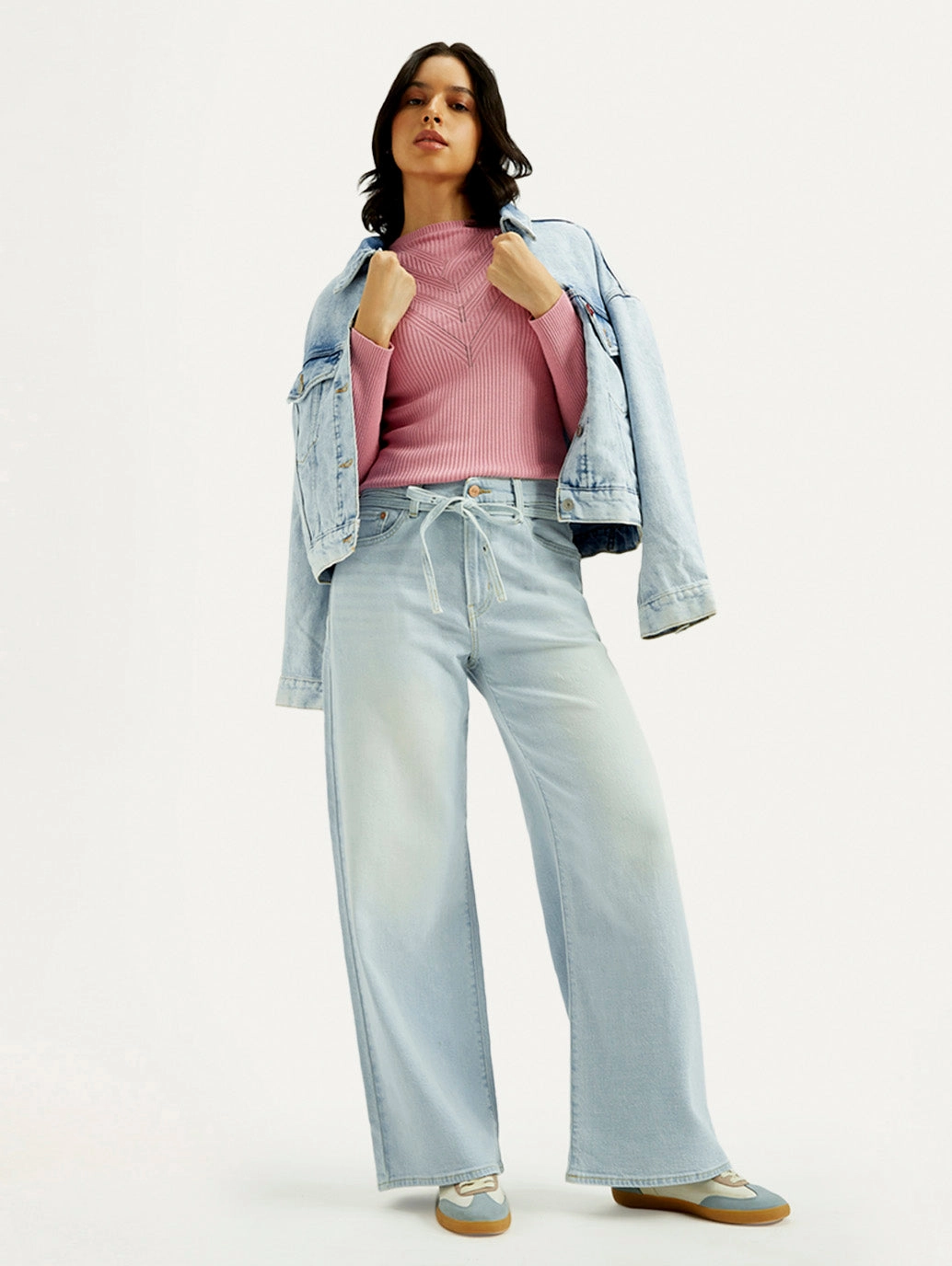 Functional Waistband classic clothing Women's Light Indigo XL Straight Fit Mid Rise Jeans