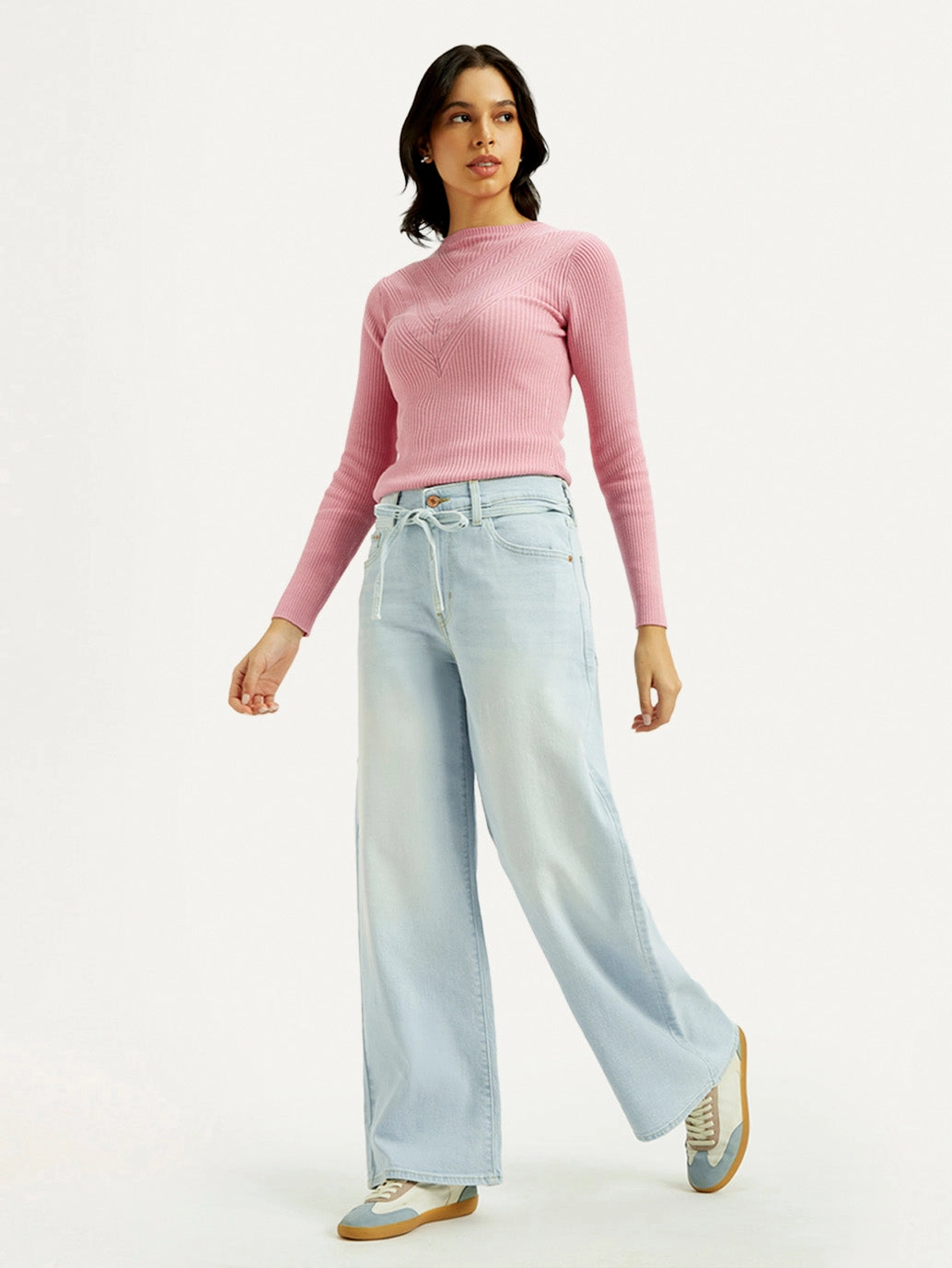 Flexible Comfort Women's Light Indigo XL Straight Fit Mid Rise Jeans