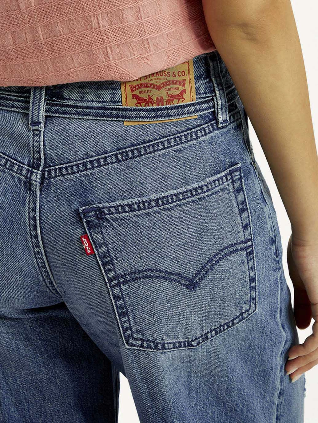 Fashion Lover Durable Minimalist Style Women's Med Indigo XL Straight Fit Mid Rise Jeans