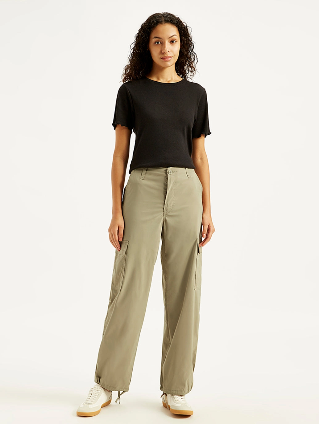 Women's Mid Rise?Baggy Fit Cargo Trousers Travel Friendly Eco Friendly Dye Process