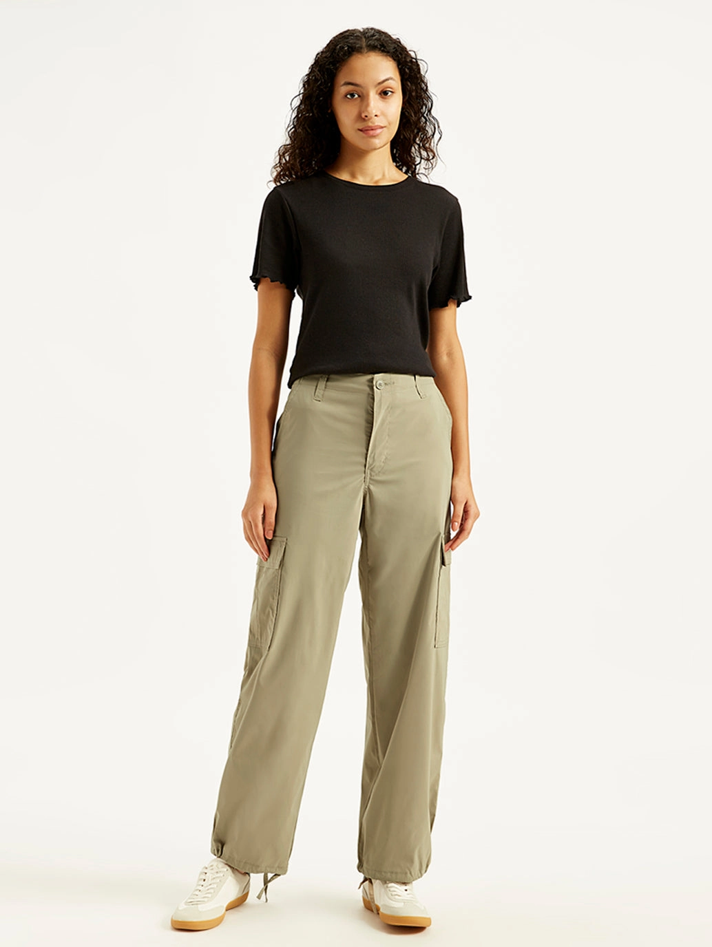 Women's Mid Rise?Baggy Fit Cargo Trousers Quick Drying Daywear
