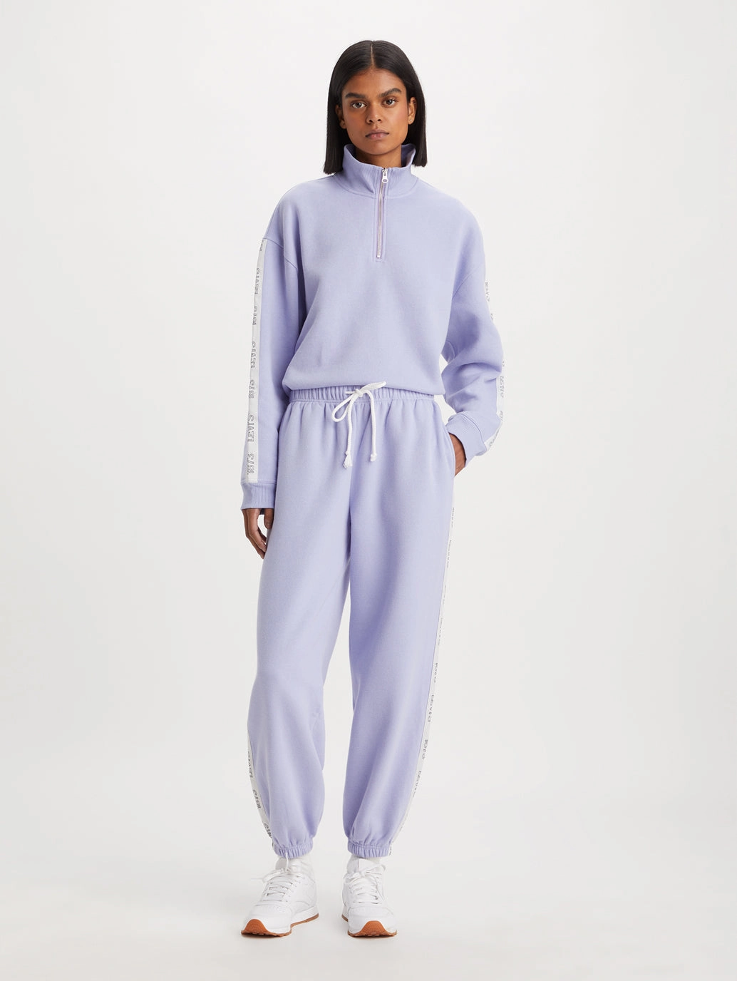 Women's Mid Rise Lavender Jogger Trousers Four Way Stretch