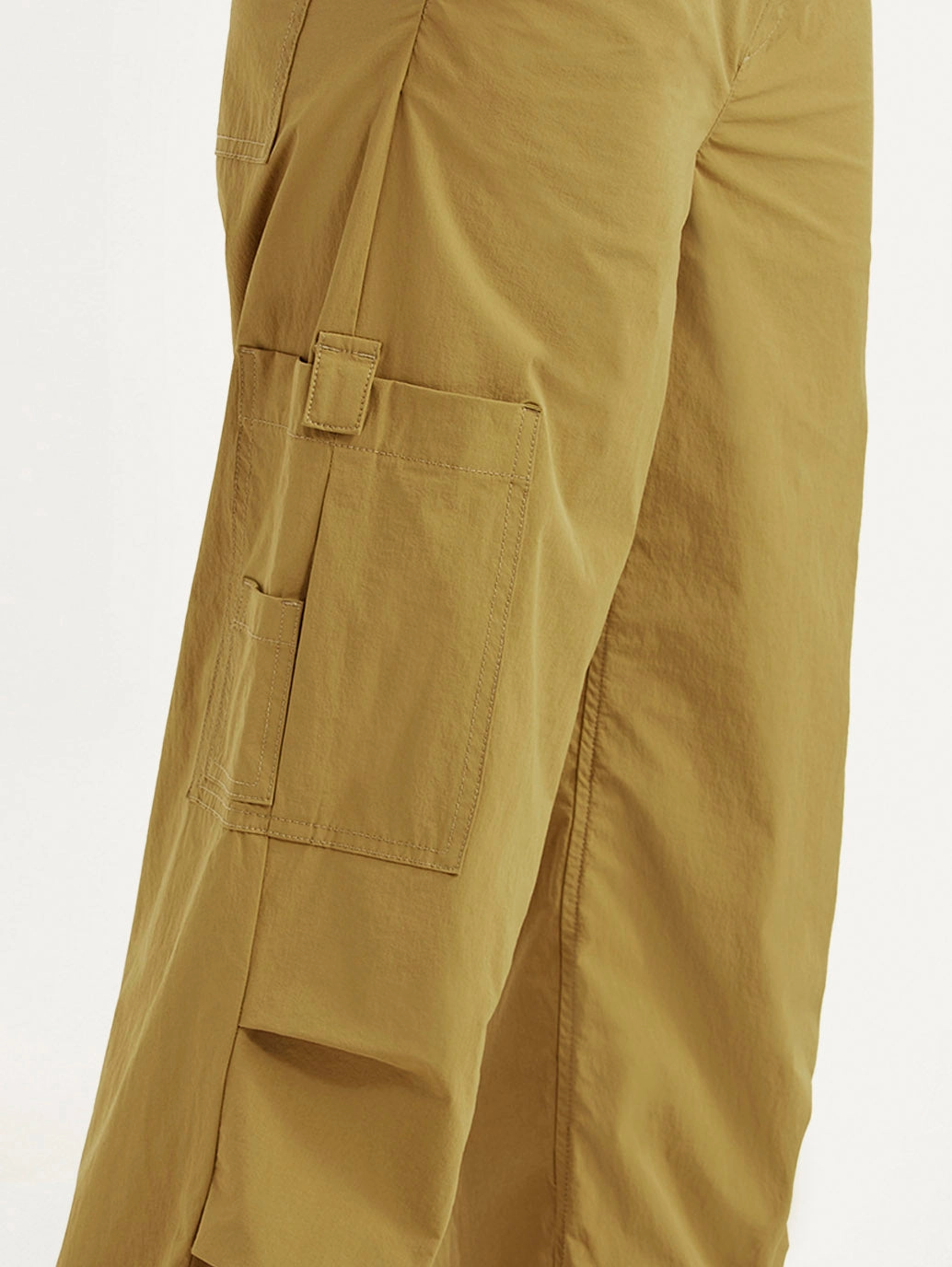 Women's Mid Rise Loose Fit Baggy Dad Cargo Trousers Compact Packability