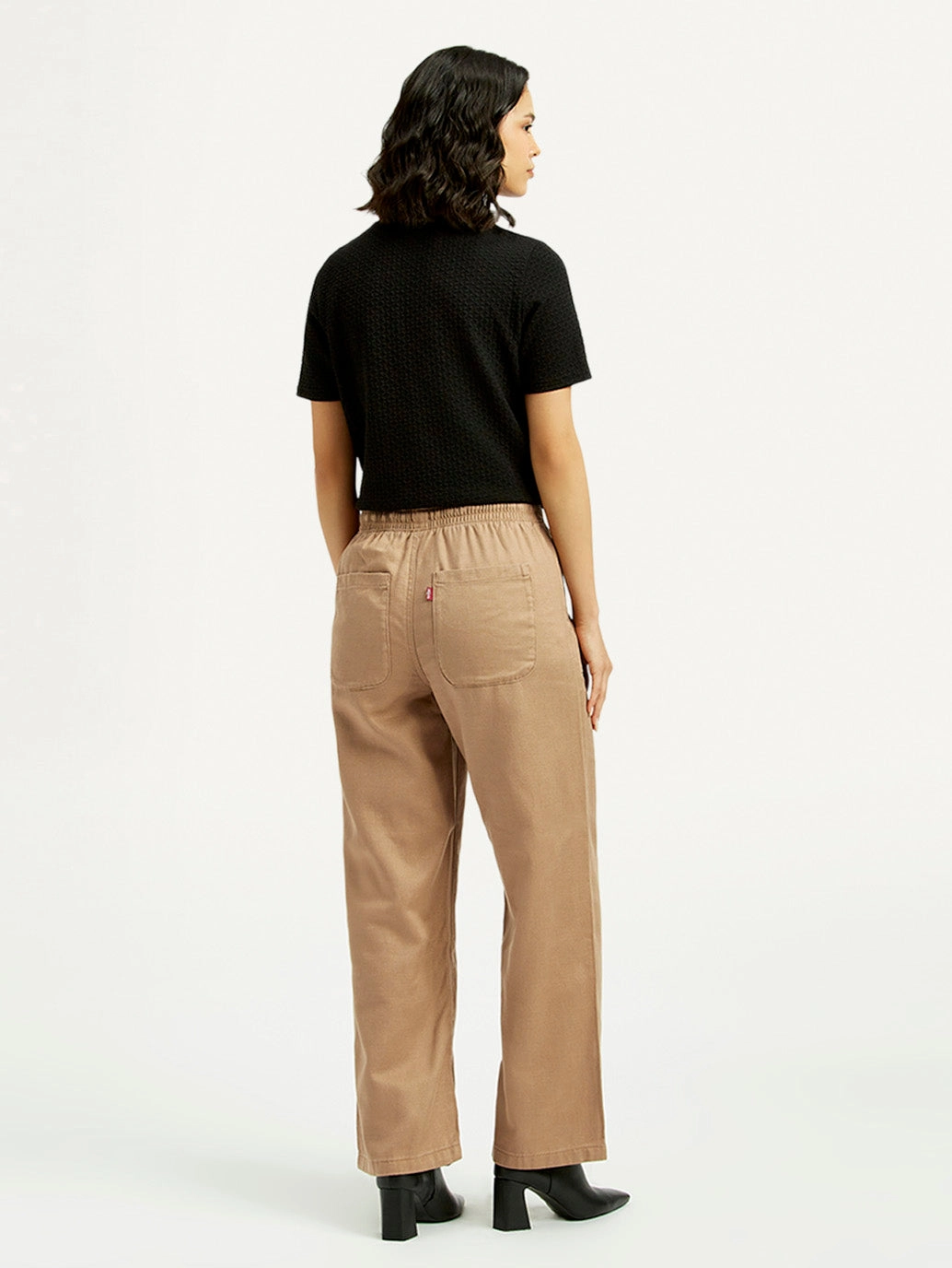 ripstop fabric Women's Mid Rise Straight Fit Khaki Trousers
