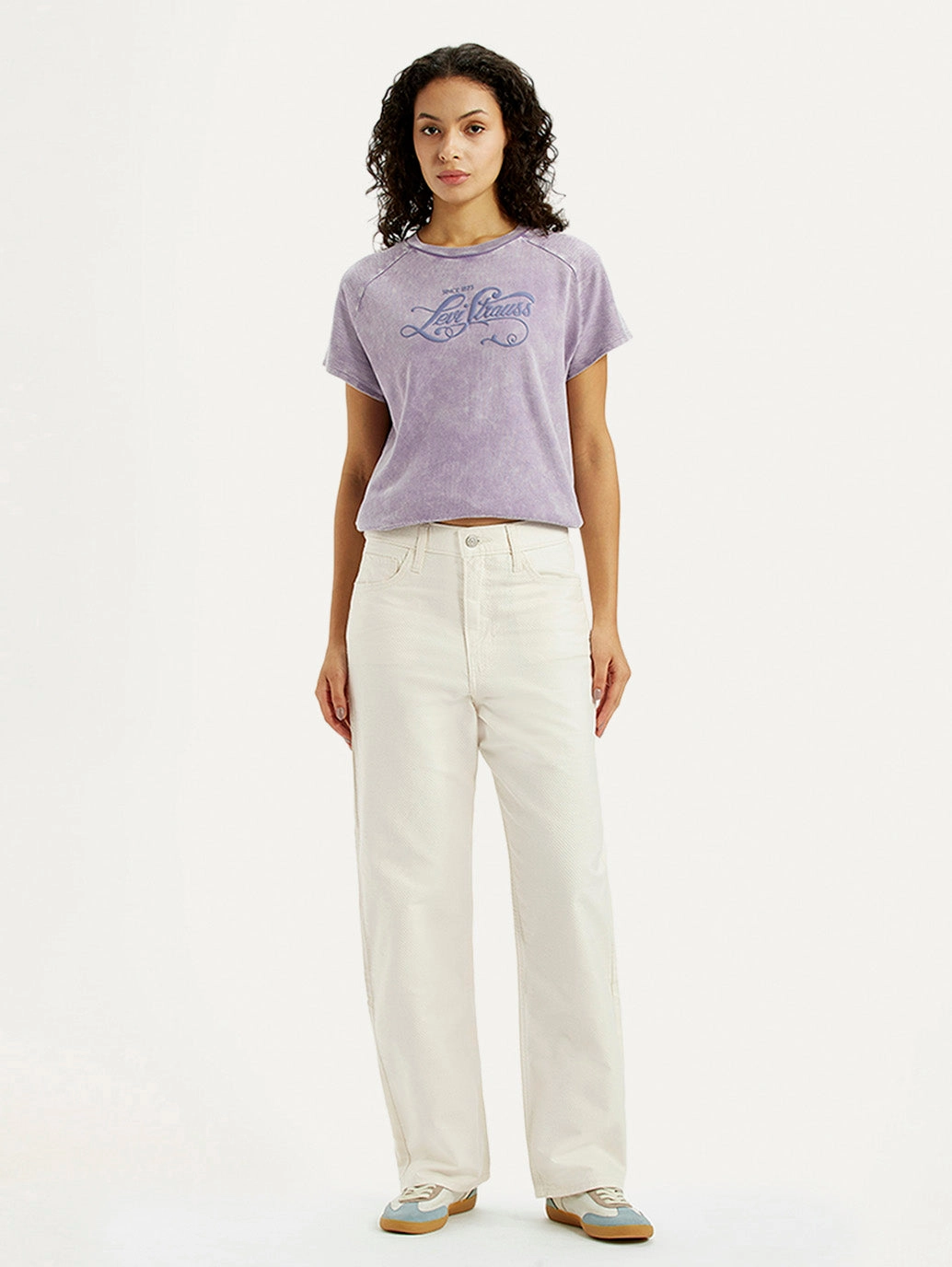 Daily Wear Breathable Classic Go Anywhere Look Women's Off White Ribcage Straight Fit High Rise Jeans