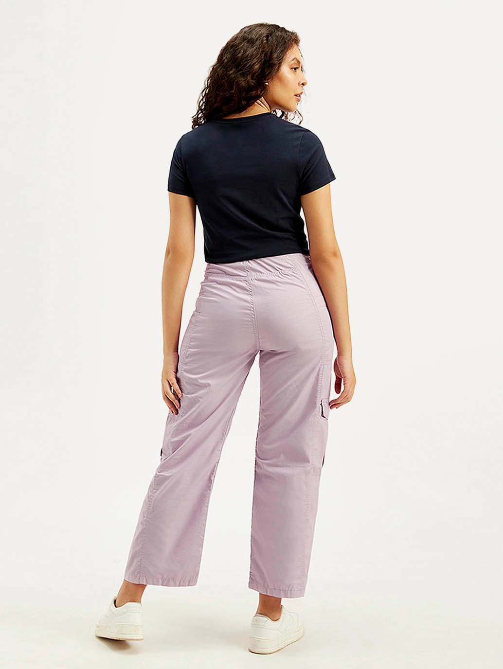 Eco Friendly Dye Women's Purple Loose Fit High Rise Jeans